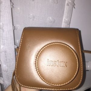 Brown leather instead camera case